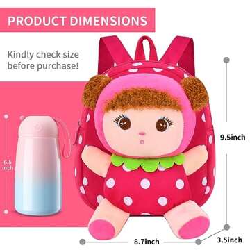 Suerico Cute Toddler Backpack Plush Doll Toy Snack Travel Bag Preschool Shoulder Bag Gift for Kid