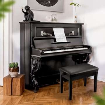 Rengue Adjustable Piano Bench - Waterproof Cushion & Height Adjustable