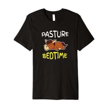 Horse Equestrian Pasture Bedtime Farmer Pajama for Bedtime Premium T-Shirt