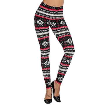 Uaderize Women's Ultra Soft Christmas Fair Isle Leggings