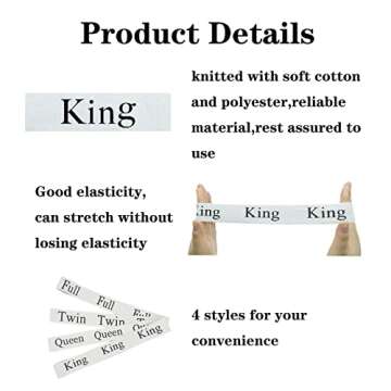 Maletnd 12 Pieces Bed Sheet Organizer Bands, Closet Organization Sheet Straps, Linen Labels Bedding Bands, Elastic Bed Sheet Storage Sheet Keepers （6PcsQueen 6PcsKing ）