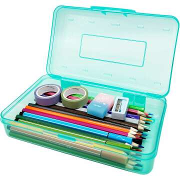 Stylish Translucent Pencil Box with Snap-Tight Lid - Perfect for School & Home