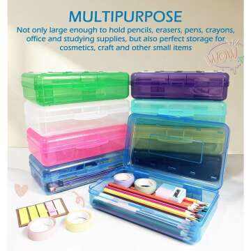 Stylish Translucent Pencil Box with Durable Snap Lid