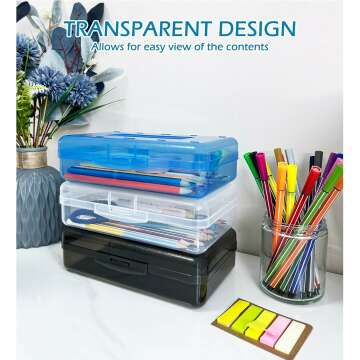 Stylish Translucent Pencil Box with Durable Snap Lid