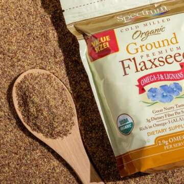 Premium Organic Ground Flaxseed, 24 Oz - Spectrum Essentials