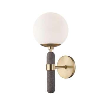 Mitzi H289101-AGB Brielle-1-Light Wall Sconce in Style-7 Inches Wide by 16 Inches High, Finish Color: Aged Brass