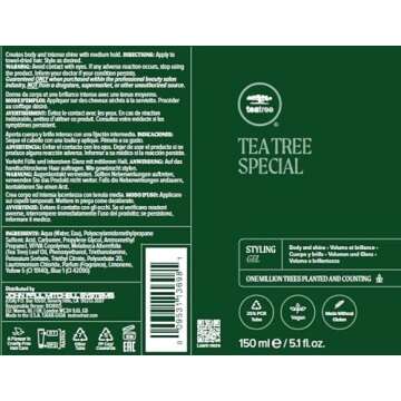 Tea Tree Styling Gel, Medium Hold, High-Shine Finish, For All Hair Types, 6.8 fl. oz.