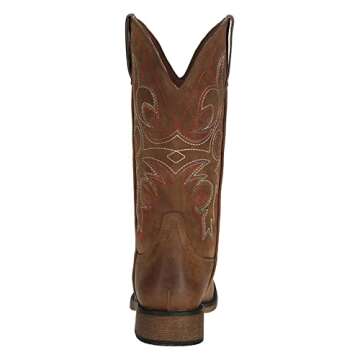 Western Cowboy Square Toe Brown Boots for Women