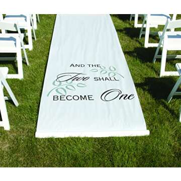 Hortense B. Hewitt Wedding Accessories Fabric Aisle Runner, 100-Feet Long, White Two Shall Become One (30045)