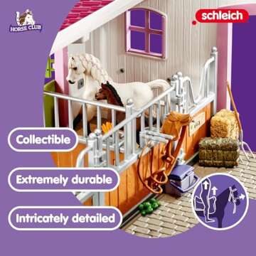 schleich HORSE CLUB — 97-Piece Riding Center Horse Playset, Detailed Horseback Riding Center, Horse Playset with Rider, Horse Toys for Girls & Boys Ages 5+