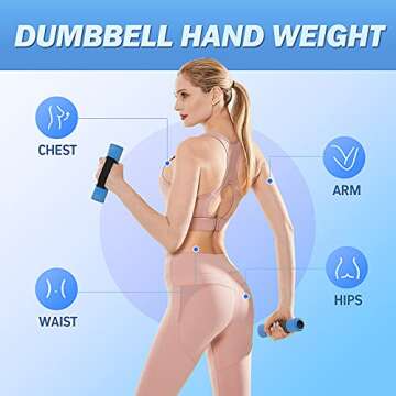 Cansena Dumbbells Hand Weight Set of 2, Exercise & Fitness Dumbbell with Anti-Slip Soft Grip & Hand Straps for Home Gym Equipment Workouts Weight Loss Strength Training for Woman (2lb,3lb,4lb)