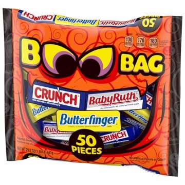 Halloween Candy Variety Pack: Butterfinger, CRUNCH & Baby Ruth - 50 Count