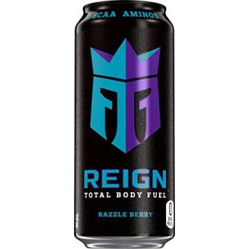 Reign Total Body Fuel, Razzle Berry, Fitness & Performance Drink, 16 Ounce (Pack of 12)