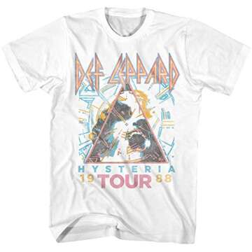 American Classics Def Leppard 1980s Heavy Hair Metal Band Rock & Roll Hysteria '88 Adult T-Shirt White