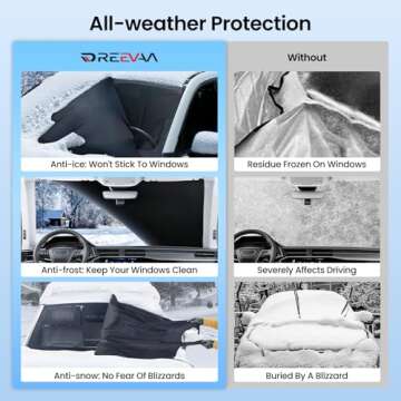 REEVAA Car Windshield Cover for Ice & Snow, Medium