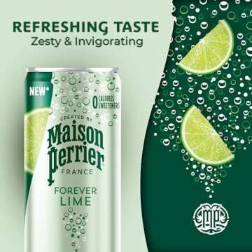 Maison Perrier Forever Lime Flavored Sparkling Water, 11.15 Fl Oz Cans, 8 Count, 3 Pack 267.6 fl oz