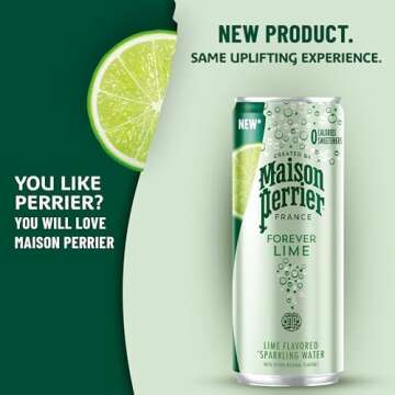 Maison Perrier Forever Lime Flavored Sparkling Water, 11.15 Fl Oz Cans, 8 Count, 3 Pack 267.6 fl oz