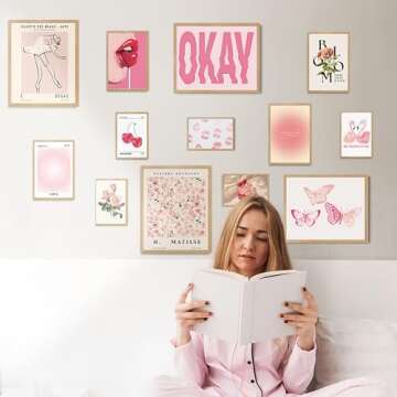 Fardes Coquette Aesthetic Pink Posters for Room Decor