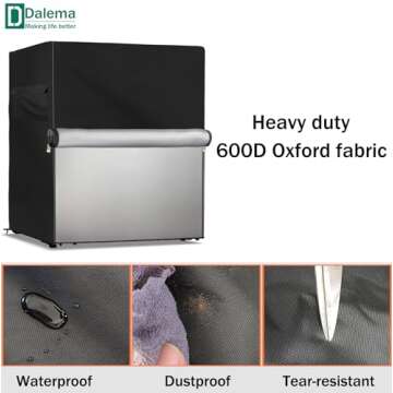 Dalema Outdoor Refrigerator Cover,600D Heavy Duty 100% Waterproof Upright Freezer Cover,Outside Stand Up Fridge Covers.Front Can Be Rolled-Up by Zippers.(Black,20" W x 20" D x 21" H)