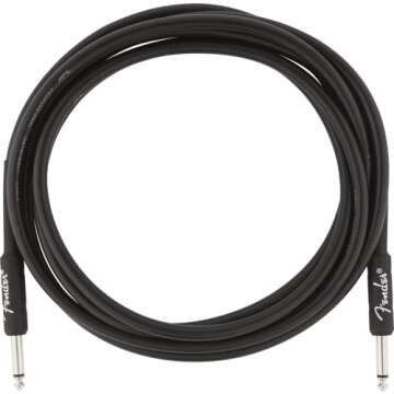 Fender Professional Series Instrument Cable, Guitar Cable 10 ft, Stage Ready with Anti-Kinking Design, Black