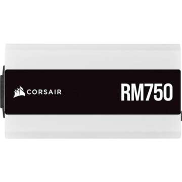 Corsair RM750 (2021), RM Series, 750 Watt 80 Plus Gold Fully Modular ATX Power Supply (Three EPS12V Ports, Quiet Operation, Zero RPM Fan Mode, Capacitors Rated at 105 °C), White (Renewed)