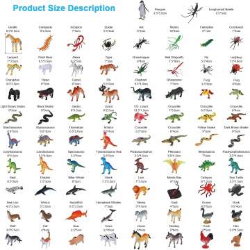 72 PCS Realistic Animal Figures - Perfect for Kids