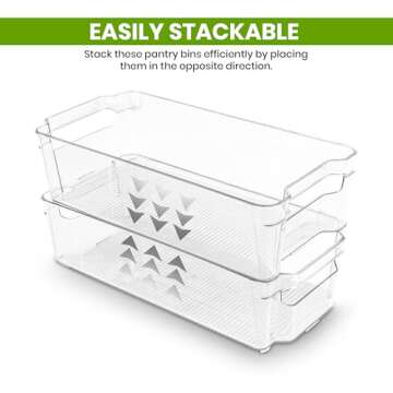 Utopia Home - Fridge Organizer Bins - Set of 8 Refrigerator Organizing Bins - Pantry Organizers and Storage - Stackable Clear Storage Bins For Home & Kitchen Pantry Organization and Storage