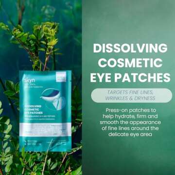 Skyn ICELAND Dissolving Microneedle Under Eye Patches With 39% Hyaluronic Acid & Peptides. No-Slip Eye Mask to Firm And Reduce Wrinkles & Fine Lines, 1 Pair