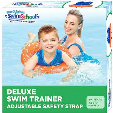 SwimSchool TOT Swim Trainer Vests for Toddlers Ages 2-4 – Boys/Girls – Multiple Colors/Styles – Learn to Swim Pool Floaties