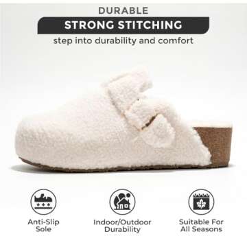 Project Cloud Clogs for Women - Memory Foam Women's Mules & Clogs, Wedges Heels for Women - Platform Clogs for Women Footwear, Womens Clogs - Mules for Women 2024 (Rhona, White, 8)