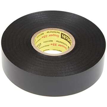 Scotch Super33 7100002398 Super 33+ Vinyl Electrical Tape, 66 ft, Black, 3/4" X 66'