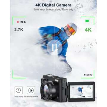 4K Digital Camera with Autofocus and Anti-Shake Features