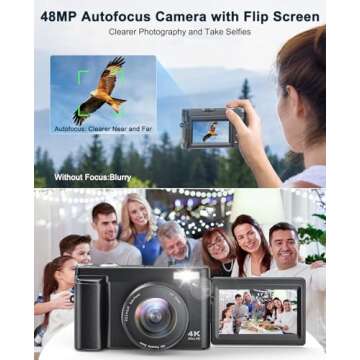 4K Digital Camera with Autofocus and Anti-Shake Features