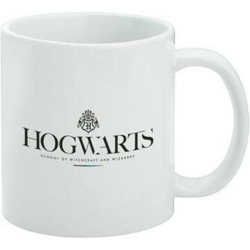 GRAPHICS & MORE Harry Potter Hogwarts Modern Logo Ceramic Coffee Mug, Novelty Gift Mugs for Coffee, Tea and Hot Drinks, 11oz, White