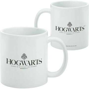 GRAPHICS & MORE Harry Potter Hogwarts Modern Logo Ceramic Coffee Mug, Novelty Gift Mugs for Coffee, Tea and Hot Drinks, 11oz, White