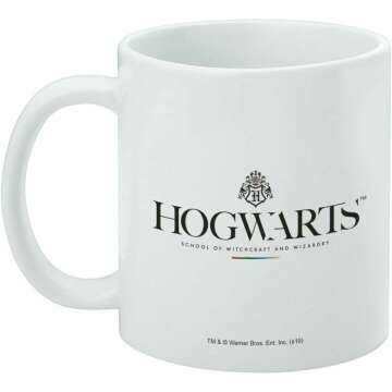 GRAPHICS & MORE Harry Potter Hogwarts Modern Logo Ceramic Coffee Mug, Novelty Gift Mugs for Coffee, Tea and Hot Drinks, 11oz, White