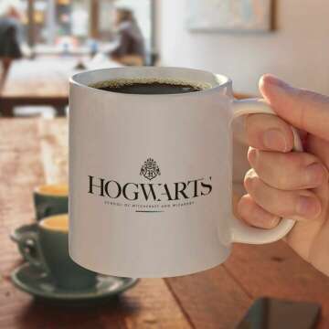 GRAPHICS & MORE Harry Potter Hogwarts Modern Logo Ceramic Coffee Mug, Novelty Gift Mugs for Coffee, Tea and Hot Drinks, 11oz, White