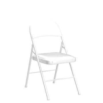 Karl home 6 Pack White Folding Chairs with Padded Seats for Outdoor & Indoor, Portable Stackable Commercial Seat with Steel Frame for Events Office Wedding Party, 330lbs Capacity