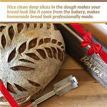 Bread Bosses Bread Bakers Lame Slashing Tool -Dough Making Slasher Tools Baking Sourdough Bread Starter Jar Scoring Knife Razor Cutter Slashing Tool Accessories for Cutting Supplies -Great As A Gift