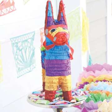 Colorful Donkey Pinata for Cinco de Mayo - Fiesta Party Decor