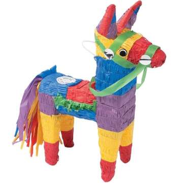 Colorful Donkey Pinata for Cinco de Mayo - Fiesta Party Decor