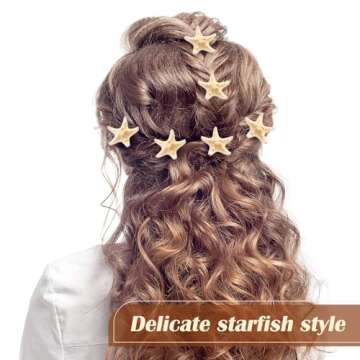 Yilloog 18 Pcs Starfish Hair Clips Mermaid Hair Accessories Seashell Hair Clips Resin Hair Clips Starfish Beach Hair Pins for Women Ladies Halloween Wedding Bridal Gifts