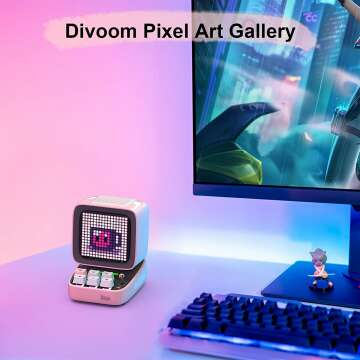 Divoom Ditoo Pink Pixel Art Bluetooth Speaker