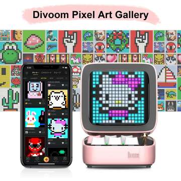 Divoom Ditoo Pink Pixel Art Bluetooth Speaker