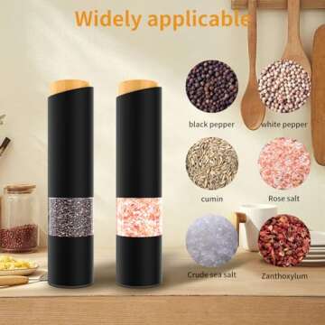 Electric Salt and Pepper Grinder Set for Easy Cooking