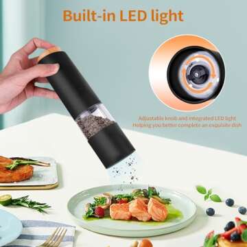 Electric Salt and Pepper Grinder Set for Easy Cooking