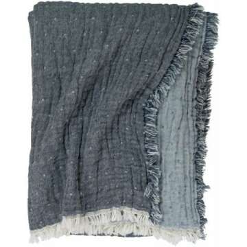 Cozi Throw Blanket - Navy and Light Blue Stylish Comfort