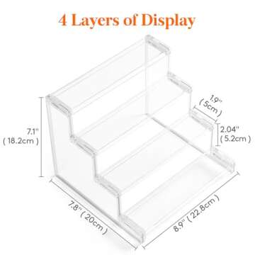 Lifewit 4 Tier Clear Display Risers for Organizing