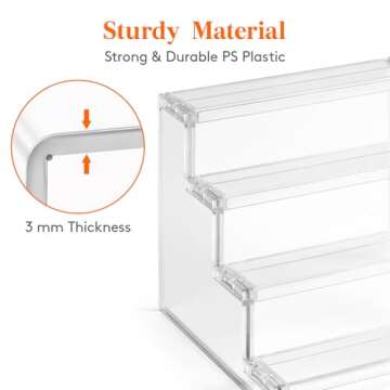 Lifewit 4 Tier Clear Display Risers for Organizing