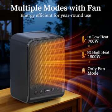 Lerat 1500W Portable Space Heater with Thermostat